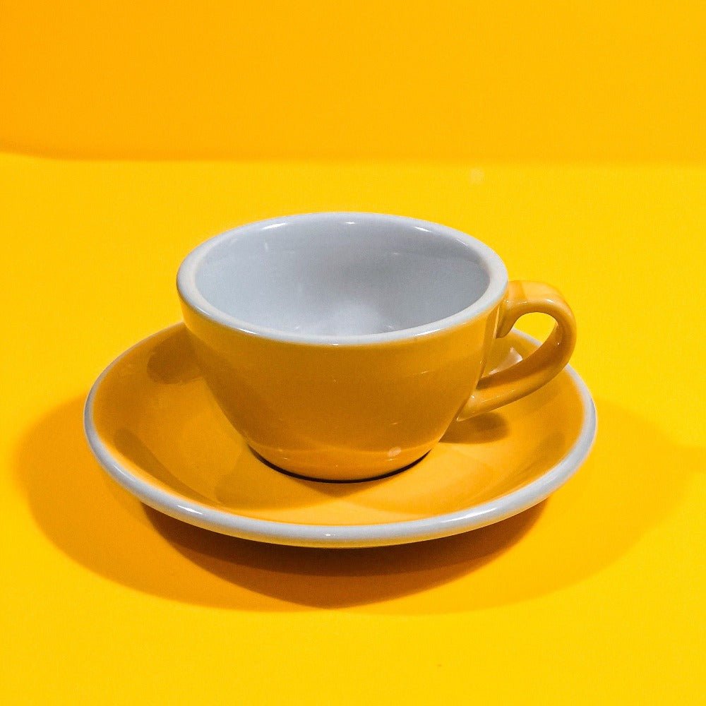 Happy Flat White Cup & Saucer - AllwaysCoffee