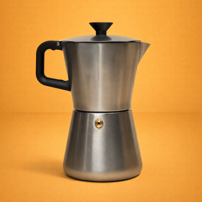 MiiR moka pot 10oz, durable stainless stovetop brewer for bold espresso-style coffee