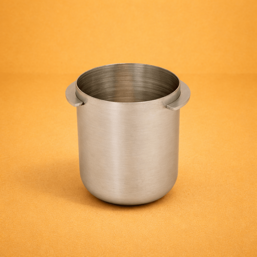 Rhino espresso dosing cup 58mm, pours grounds cleanly into portafilter